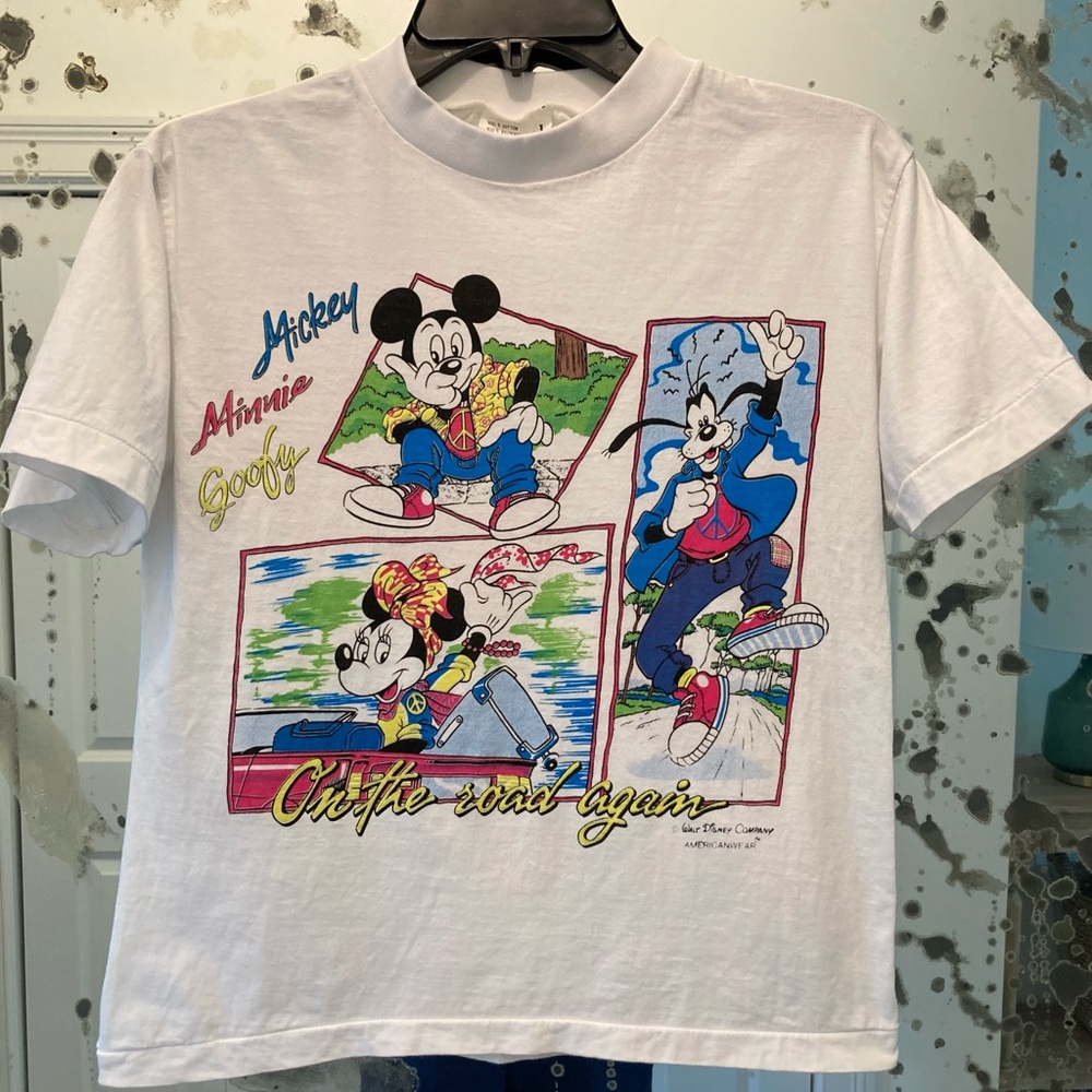 Vintage 90s Mickey & Minnie Mouse, Goofy Disney Single Stitch Kids Tee NWOT